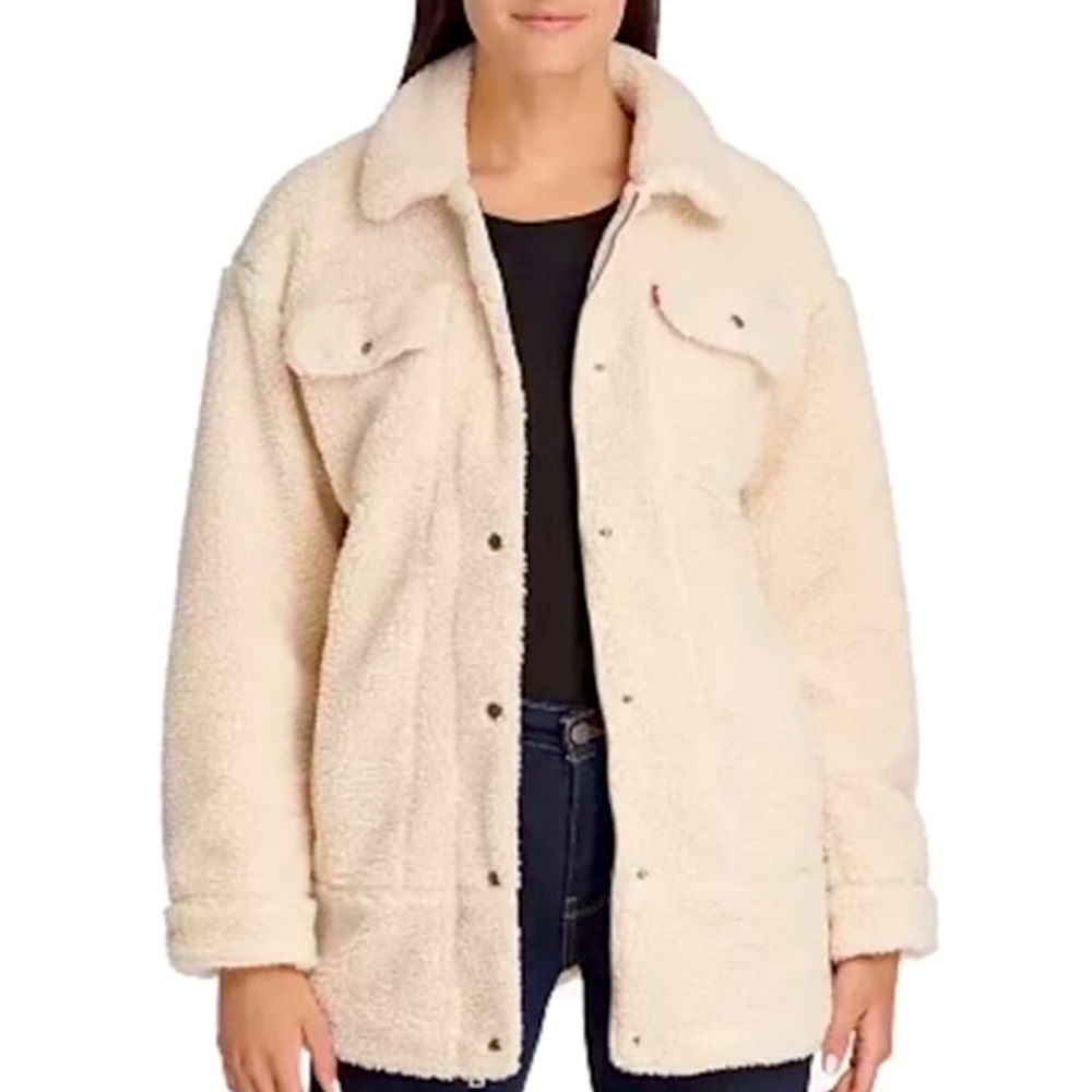 Levi's Oversized Long Sherpa Trucker Jacket